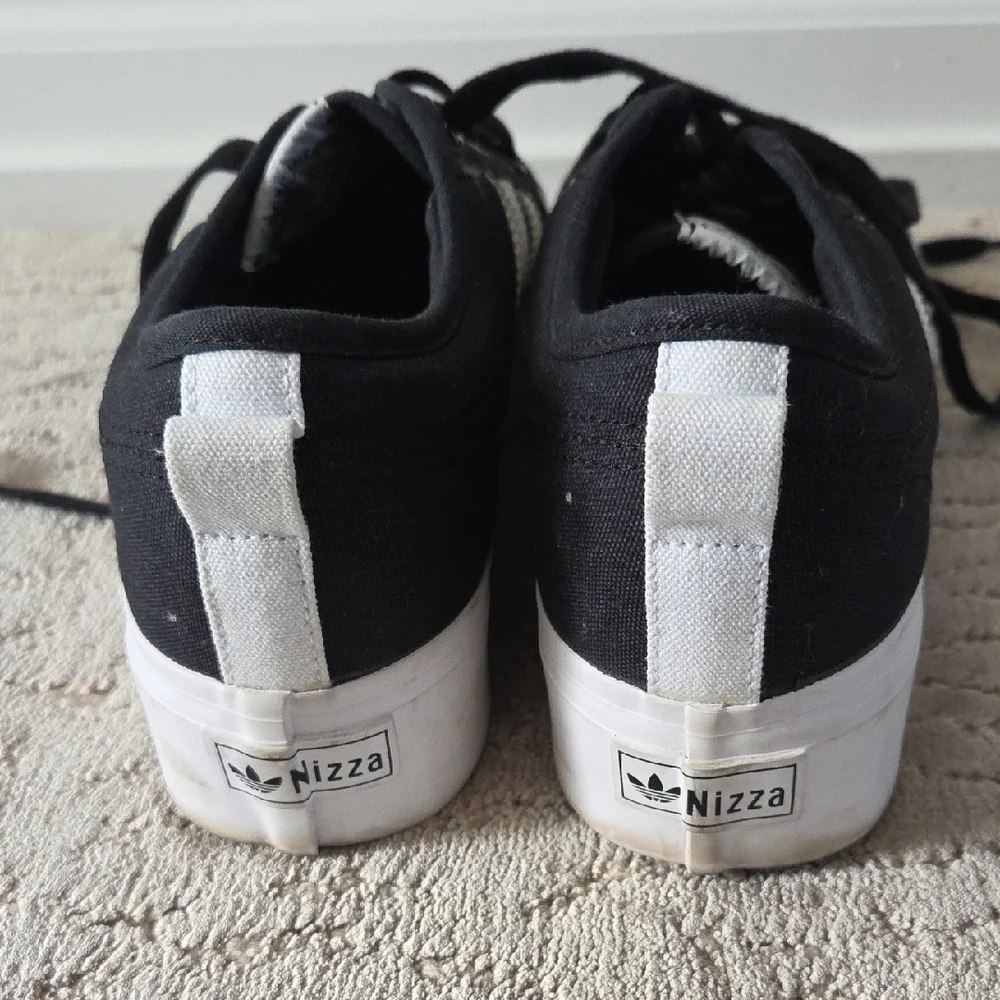 Adidas Women's Black and White Platform Sneakers